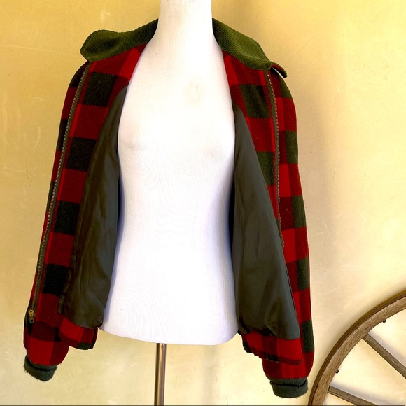 PENDLETON 100% Virgin Wool Beautiful Hunter Green Red Buffalo Plaid Jacket L USA - Picture 12 of 12